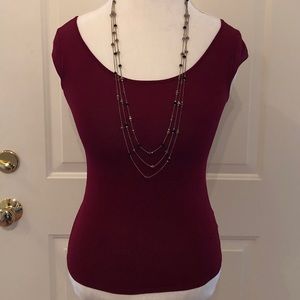 Jones New York red cap sleeve blouse
